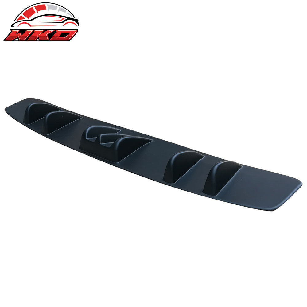 Universal V5 Style Rear Bumper Diffuser Shark Fin Kit Unpainted Black ABS