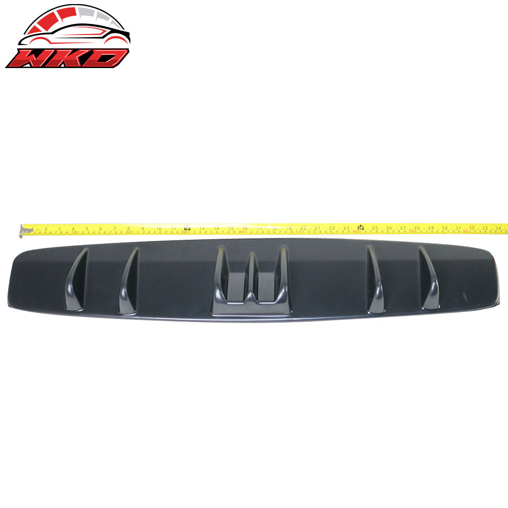 Universal V5 Style Rear Bumper Diffuser Shark Fin Kit Unpainted Black ABS