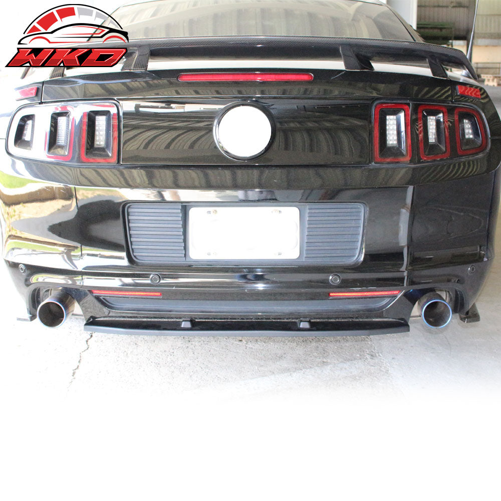 Fits 13-14 Ford Mustang V6 V8 Unpainted Black Rear Shark Fin Bumper Diffuser PU