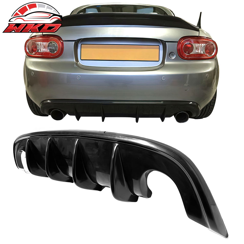 For 09-15 Mazda MX-5 Miata NC NC2 MDA Style Rear Bumper Lip Diffuser W/ 4-Fin PU