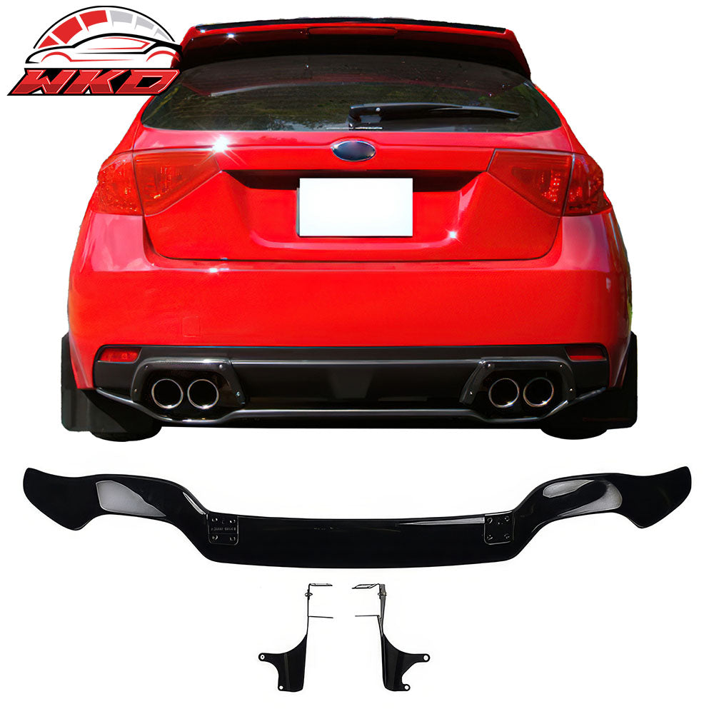 Fits 08-14 Subaru Impreza WRX 5DR STI Rear Bumper Lip Protector Gloss Black ABS