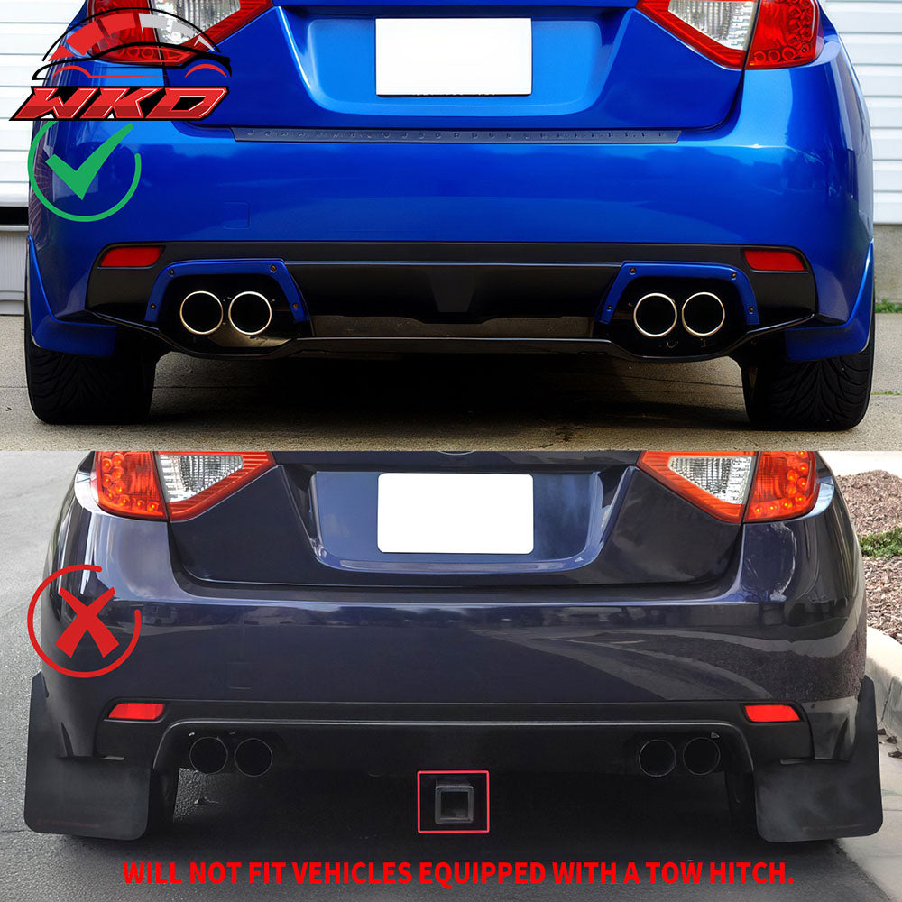 Fits 08-14 Subaru Impreza WRX 5DR STI Rear Bumper Lip Protector Gloss Black ABS