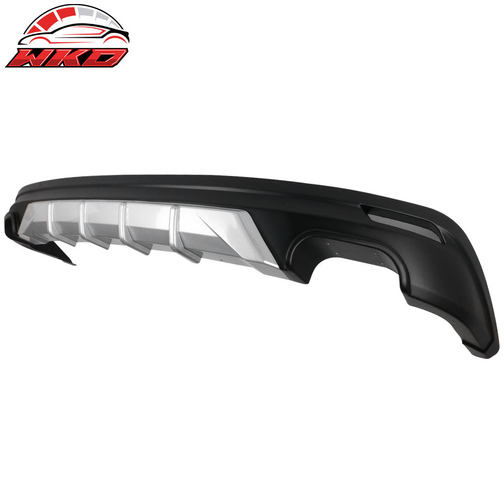 Fits 18-24 Toyota Camry Rear Bumper Lip Diffuser Unpainted Black & Silver PP