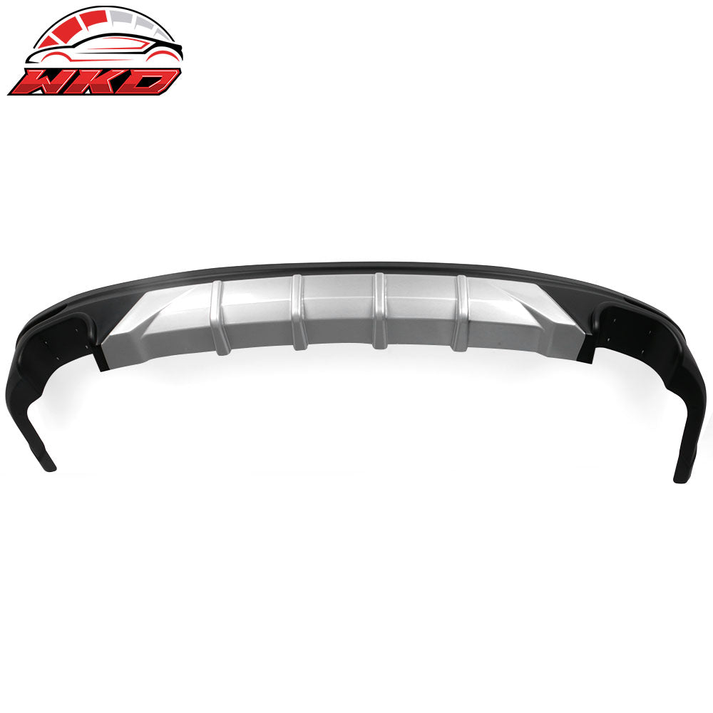 Fits 18-24 Toyota Camry Rear Bumper Lip Diffuser Unpainted Black & Silver PP