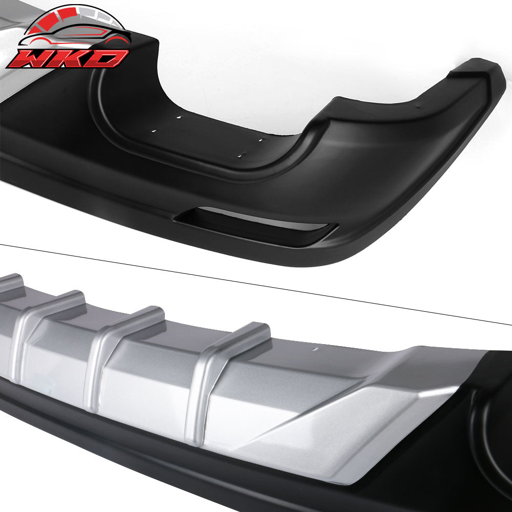 Fits 18-24 Toyota Camry Rear Bumper Lip Diffuser Unpainted Black & Silver PP