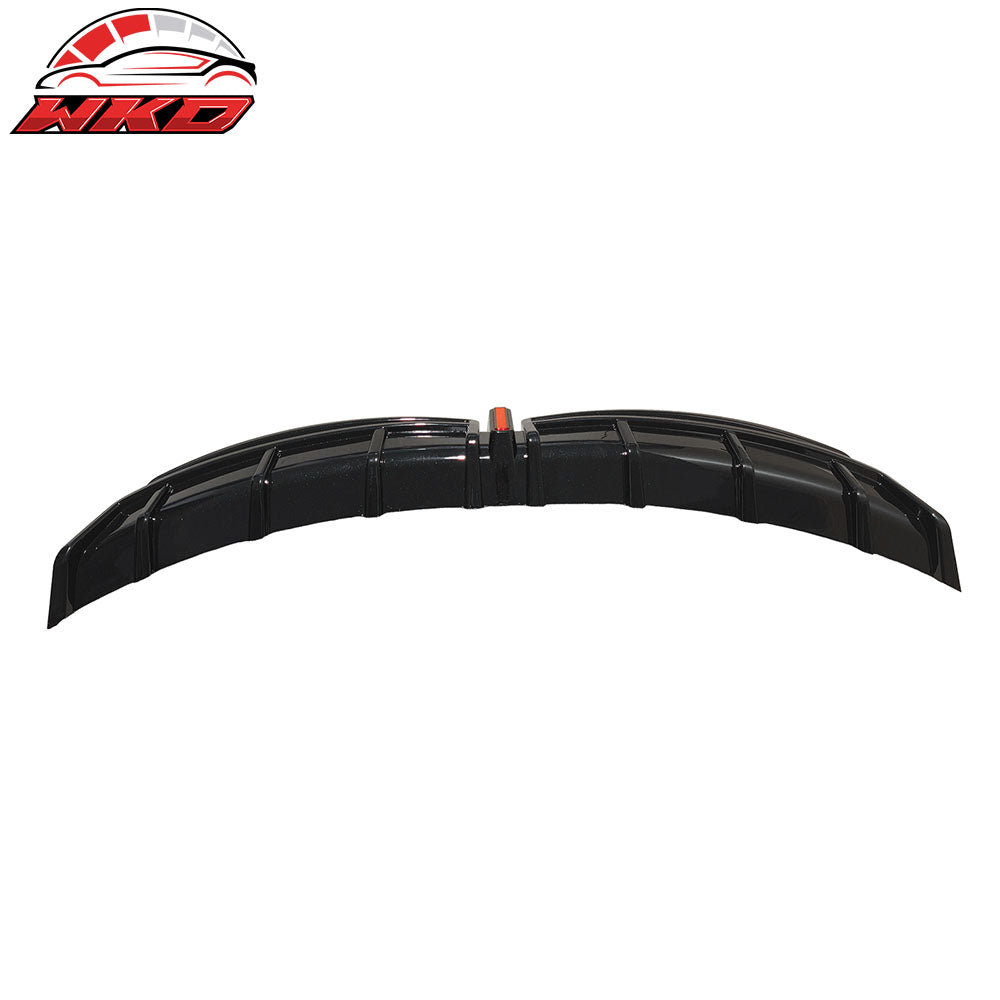 Fits 24-25 Tesla Model 3 Highland Rear Bumper Diffuser Gloss Black Lip LED Apron