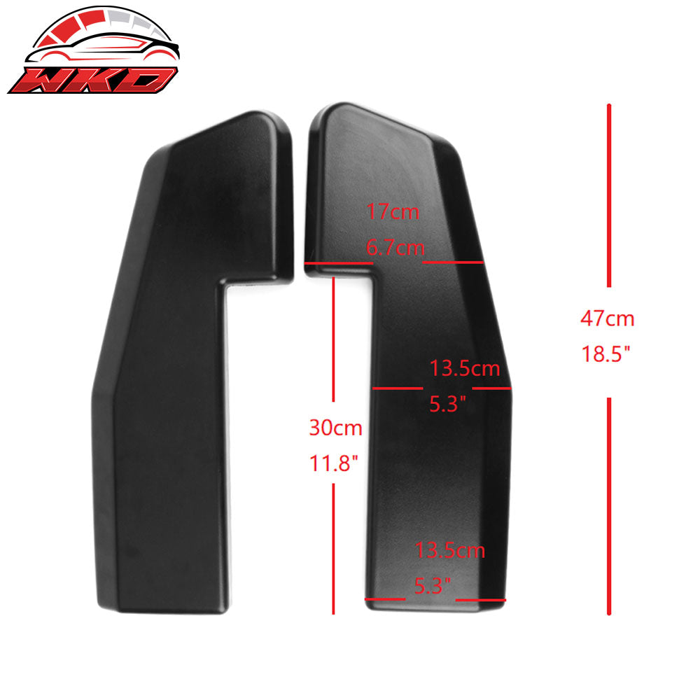 Universal 2PCS Rear Bumper Lip Diffuser Winglet Aprons V1 Style PP Matte Black