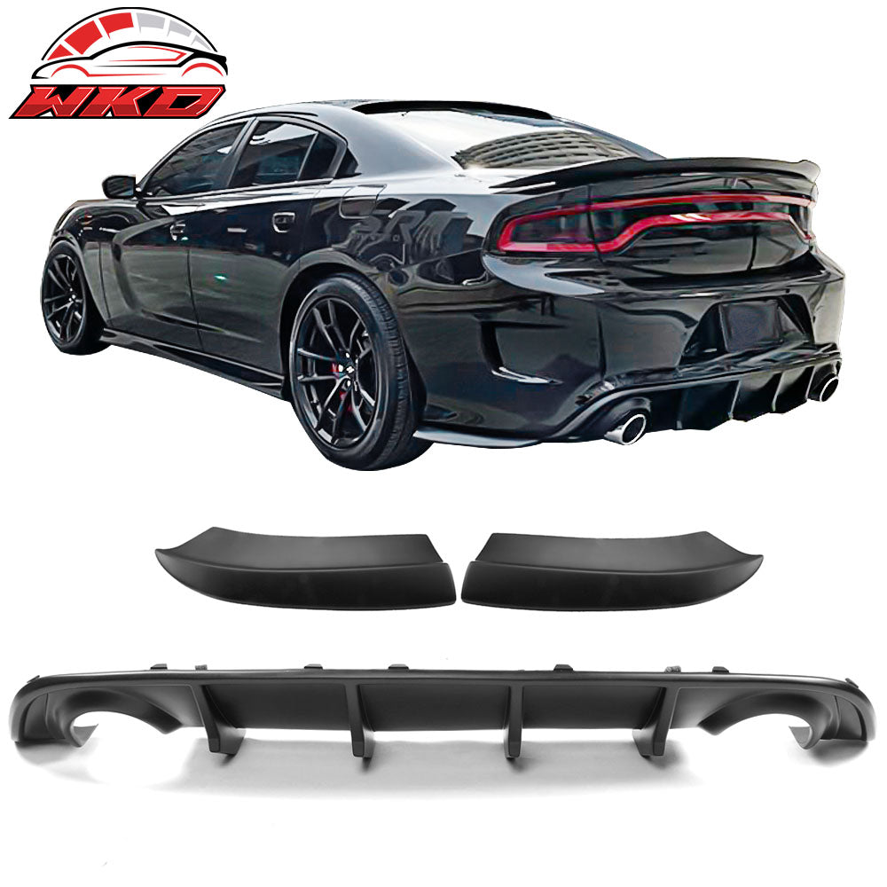 2015-23 Dodge Charger SRT Rear Bumper Diffuser & 2PC Side Aprons Matte Black | Wholesale