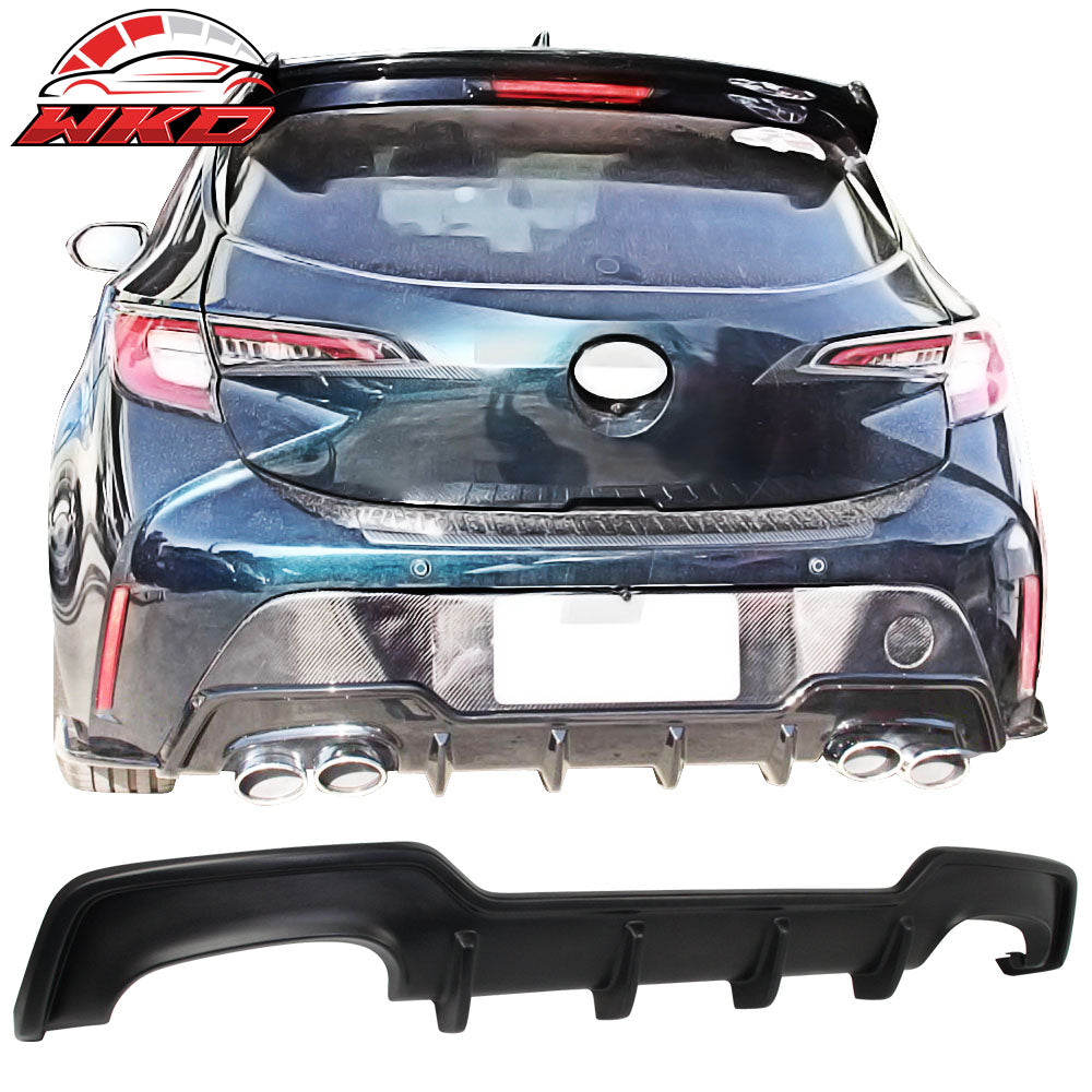 Fits 19-22 Corolla Hatchback Rear Diffuser & Bumper Splitter & Dual Muffler Tip