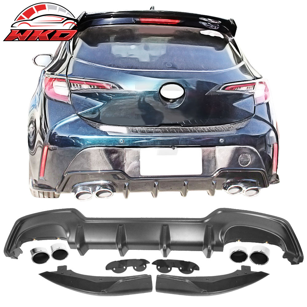 Fits 19-22 Corolla Hatchback ABS Rear Diffuser & Splitter & Dual Muffler Tip