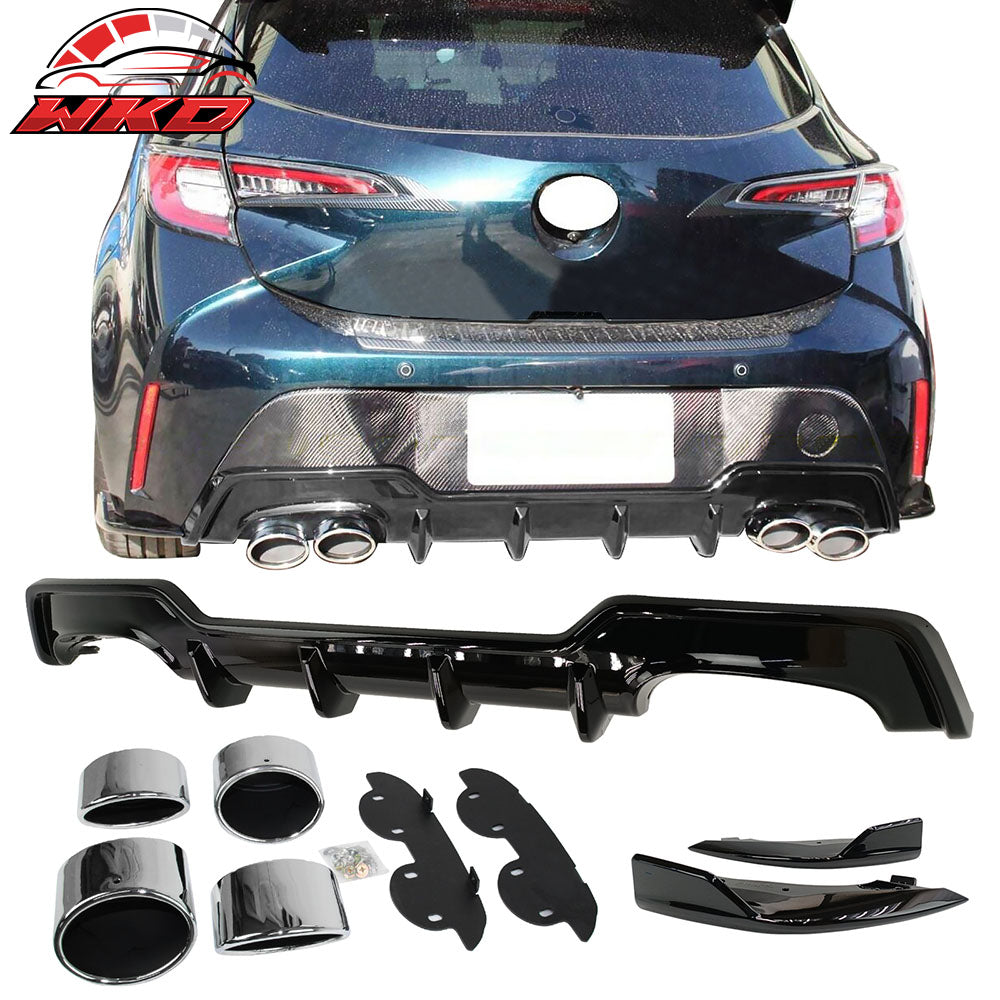 Fits 19-22 Toyota Corolla Rear Lip Diffuser & Apron & Muffler Tip Painted #218