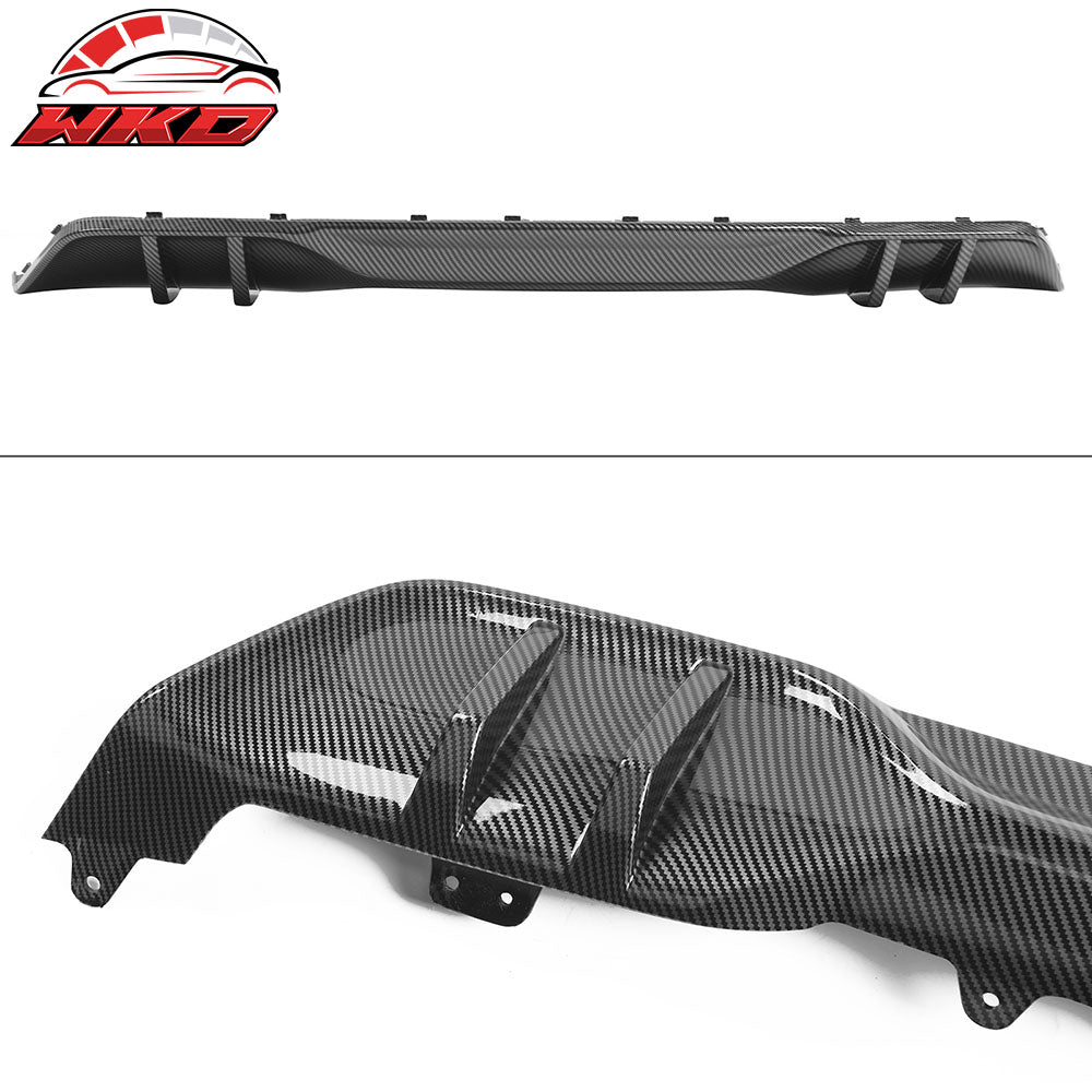 Fits 19-23 BMW G05 X5 M Sport Rear Diffuser + 2PC Rear Canard Carbon Fiber Print