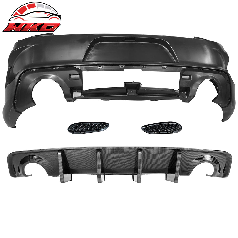 2015-23 Charger Rear Bumper Conversion w/ Carbon Fiber Print Rear Diffuser PP | Wholesale