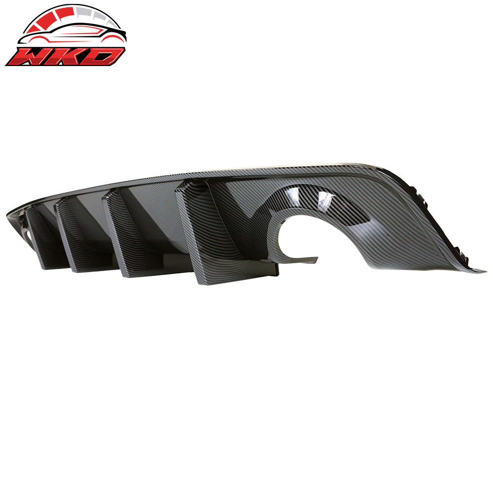 Fits 15-23 Charger Rear Bumper Conversion w/ Carbon Fiber Print Rear Diffuser PP