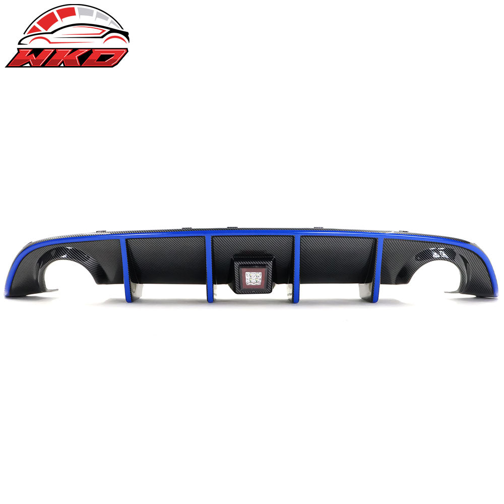 2015-23 Dodge Charger Rear Bumper Lip Diffuser w/ Red LED Blue Reflective Tape | Wholesale
