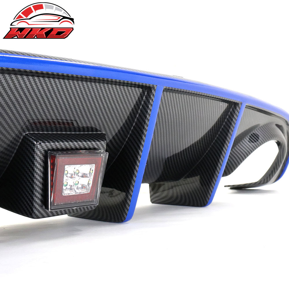 Wholesale 15-23 Dodge Charger Rear Bumper Lip Diffuser w/ Red LED Blue Reflective Tape