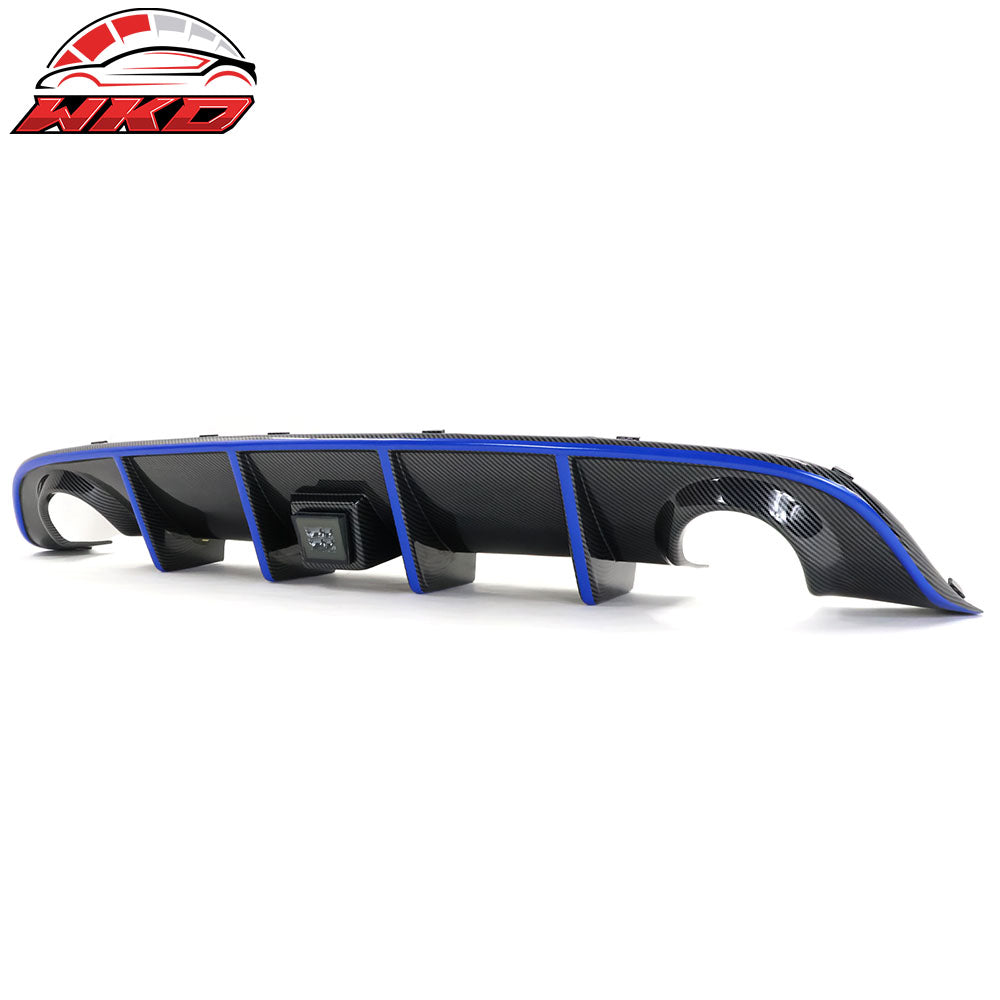 Wholesale 15-23 Dodge Charger LED Rear Diffuser Carbon Fiber Look Blue Reflective Tape