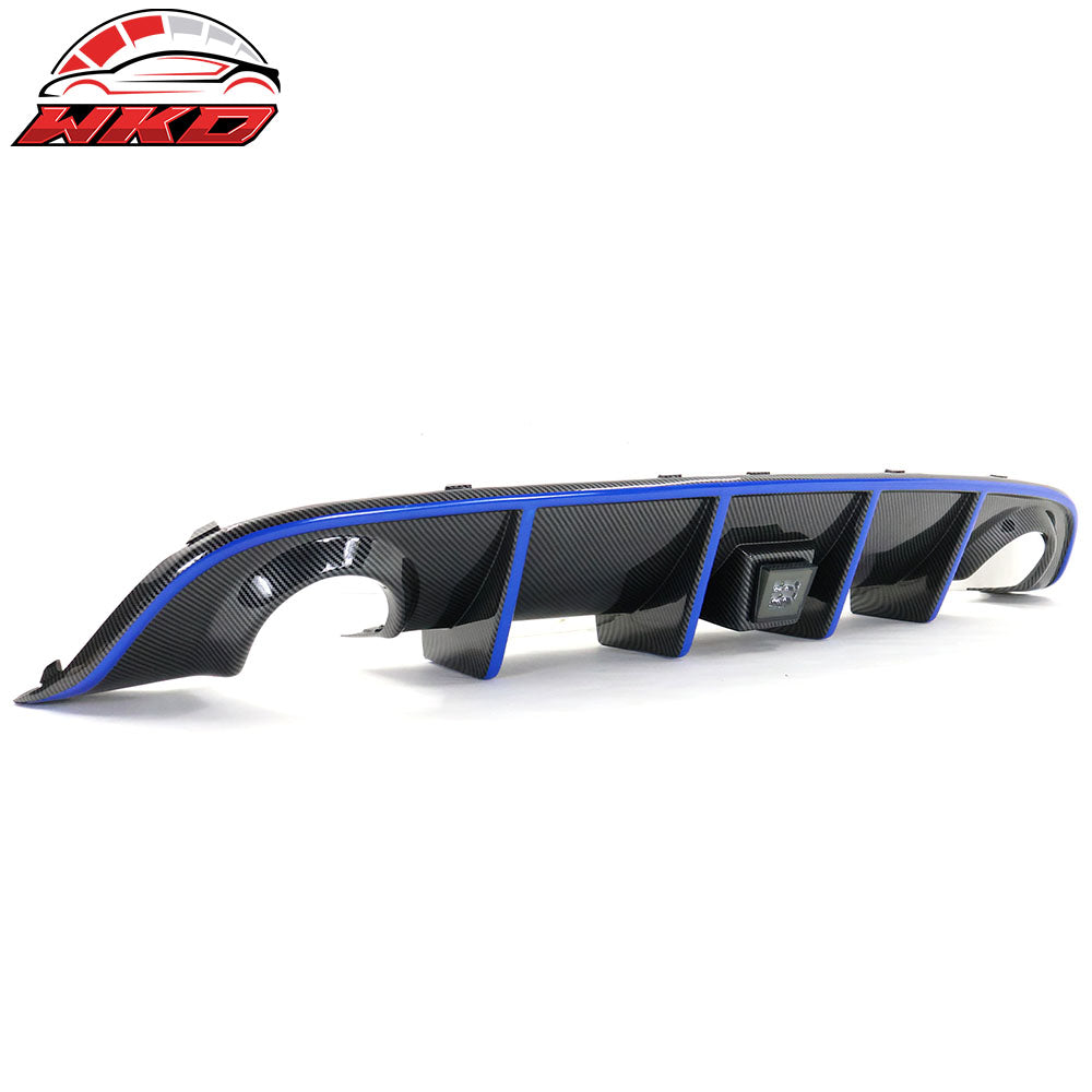 Wholesale 15-23 Dodge Charger LED Rear Diffuser Carbon Fiber Look Blue Reflective Tape