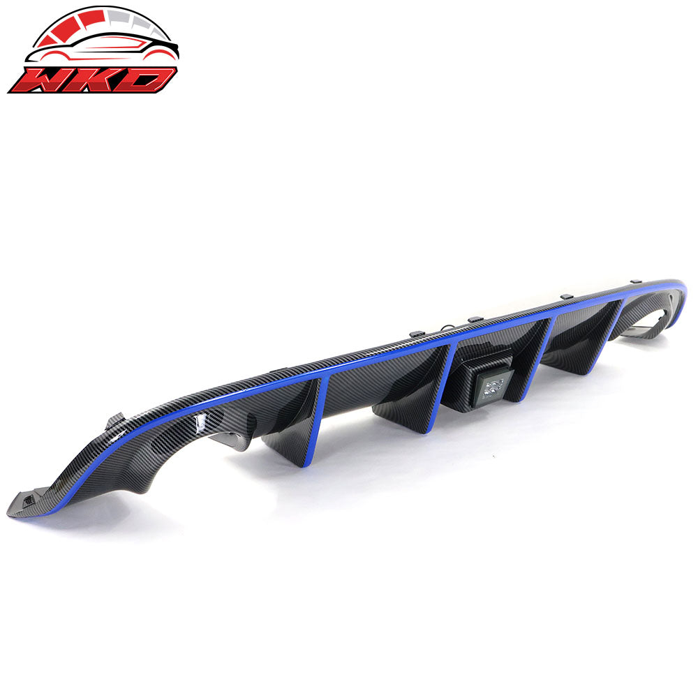Wholesale 15-23 Dodge Charger LED Rear Diffuser Carbon Fiber Look Blue Reflective Tape