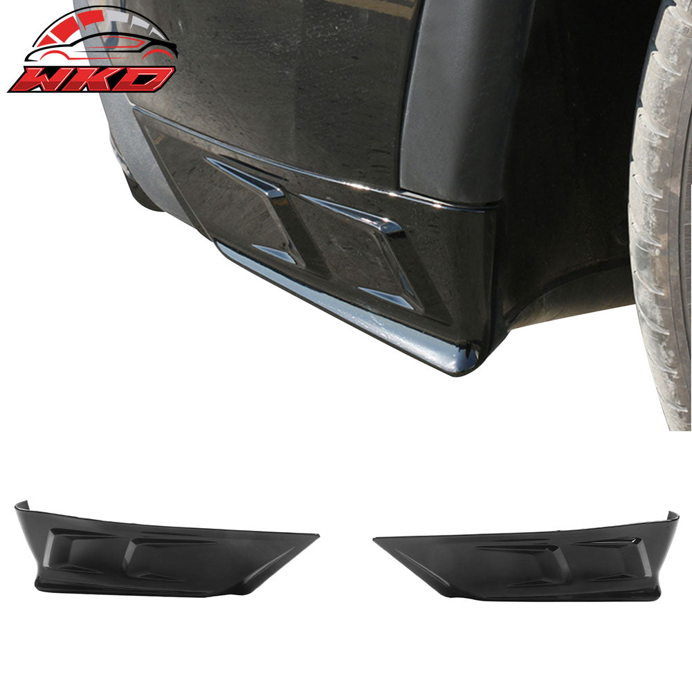 Fits 20-24 Tesla Model Y IKON Gloss Black Rear LED Diffuser Lip W/ Corner Aprons
