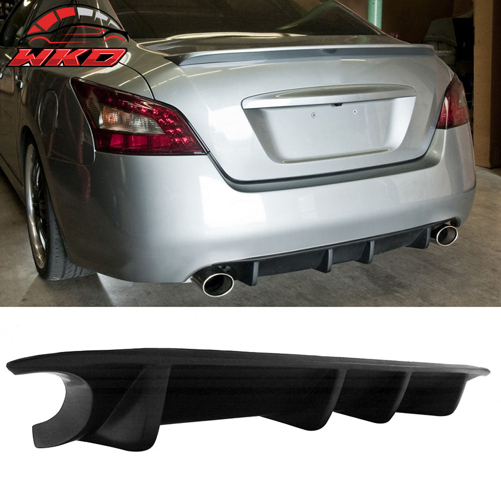 Fits 09-15 Nissan Maxima Sedan MDP Style Rear Diffuser Lip + Front Bumper Lip PU