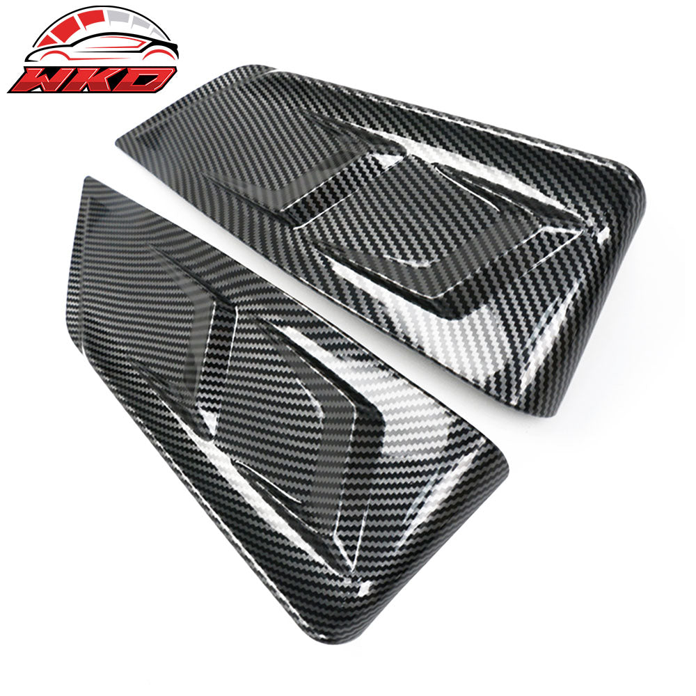 For 20-24 Tesla Y IKON Carbon Fiber Print Rear LED Diffuser Lip W/ Corner Aprons