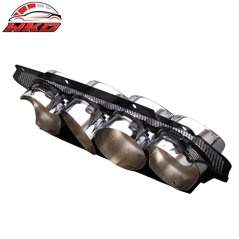 Fits 23-25 Chevy Corvette C8 Z06 ZR1 OE Silver Rear Quad Exhaust Tips W/ Grille