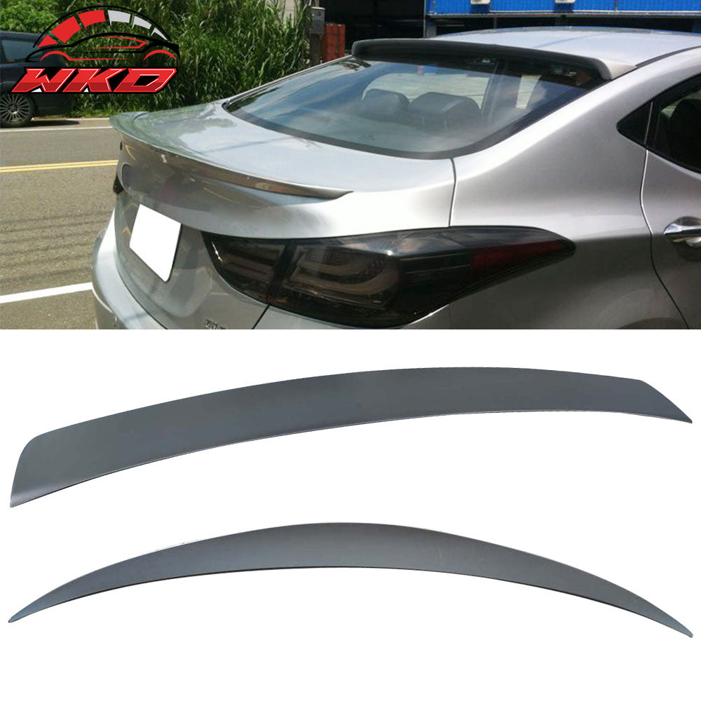 Fits 11-14 Hyundai Elantra (Avante MD) Sedan 4Dr Rear Roof + Trunk Spoiler ABS