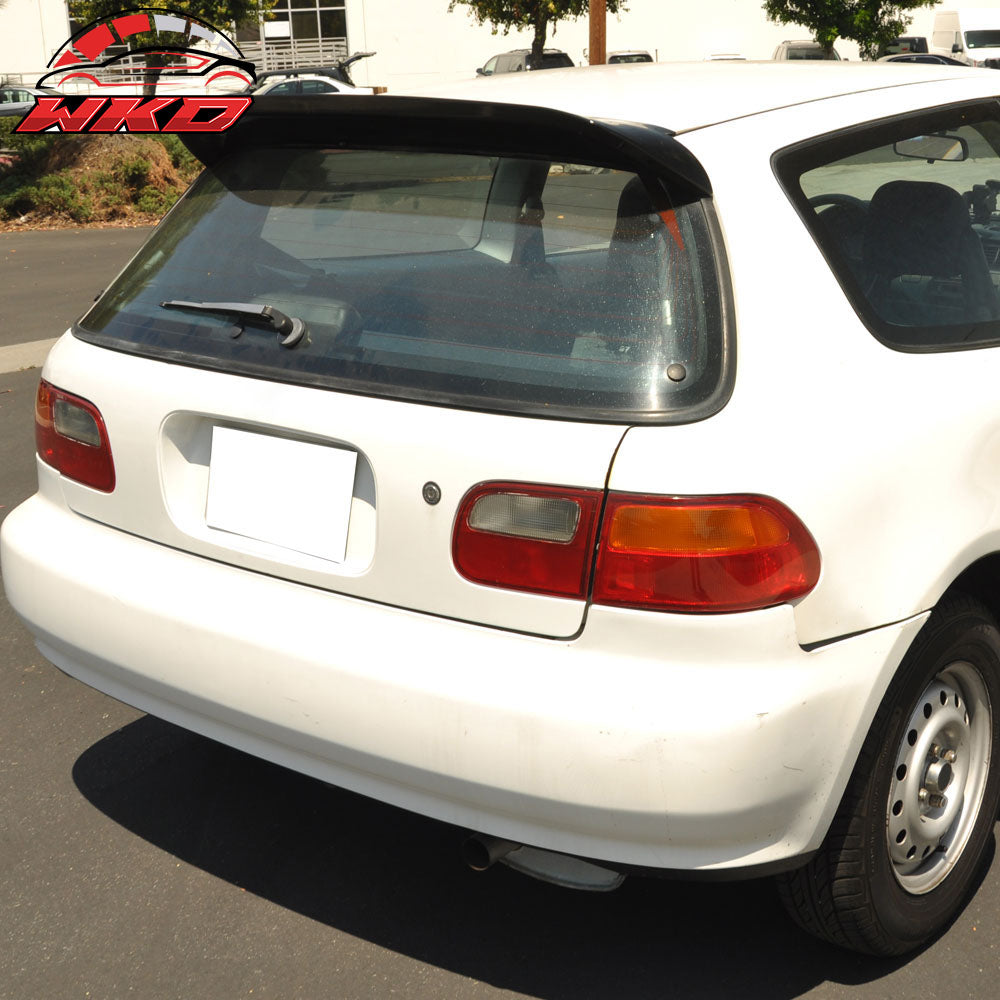Fits 92-95 Honda Civic Hatchback Rear Roof Window Spoiler Wing ABS Gloss Black