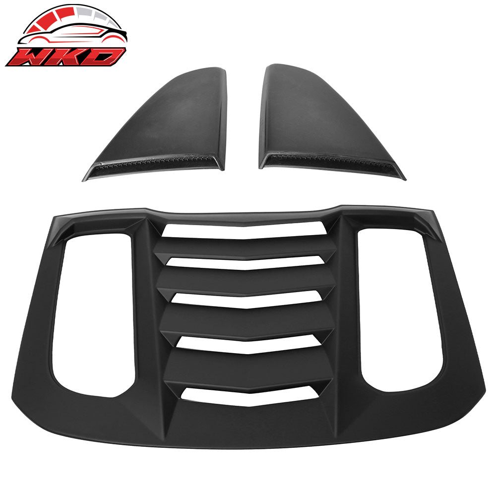 15-23 Ford Mustang IKON V2 Style Rear Side Window Louver - Matte Black | Wholesale