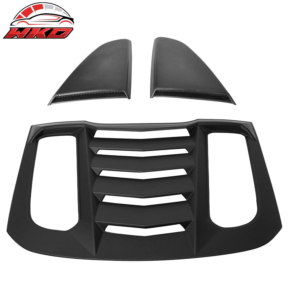 15-23 Ford Mustang IKON V2 Style Rear Side Window Louver - Matte Black | Wholesale - Wikond Auto