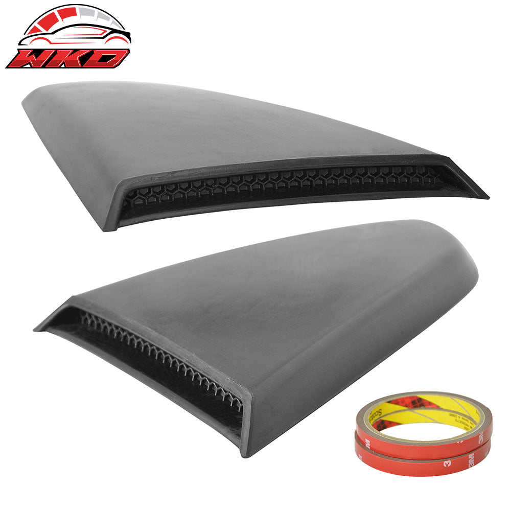 Fits 15-23 Ford Mustang IKON V2 Style Rear Side Window Louver - Matte Black