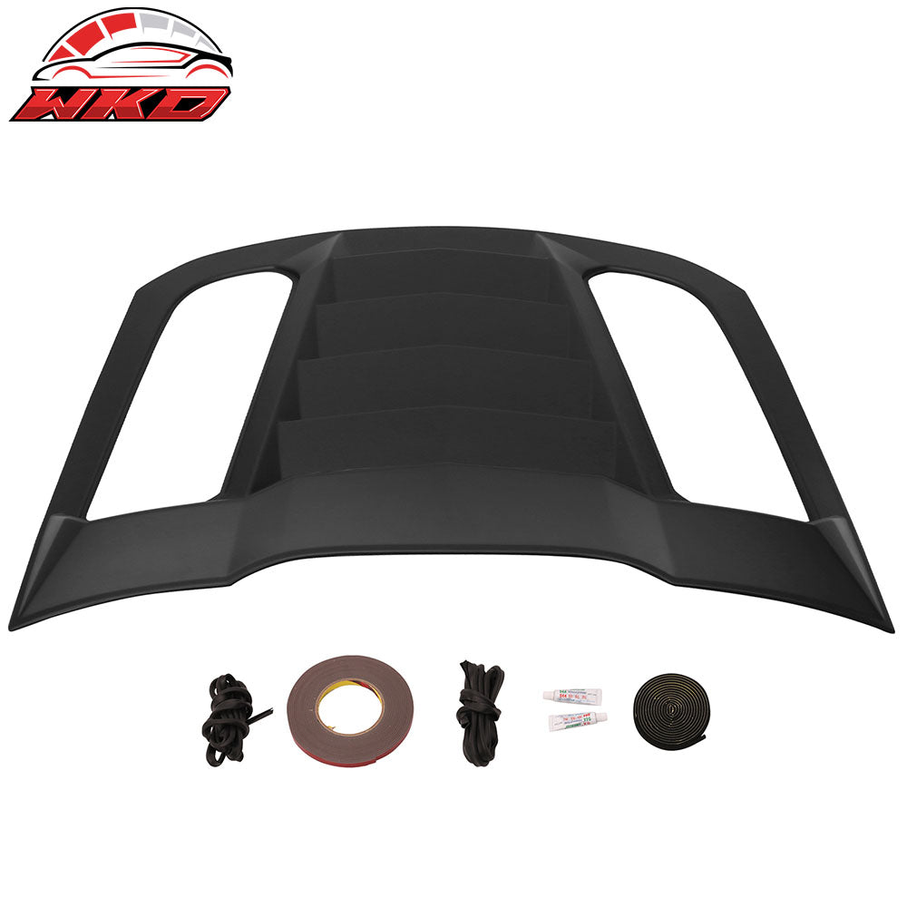 Fits 15-23 Ford Mustang IKON V2 Style Rear Side Window Louver - Matte Black