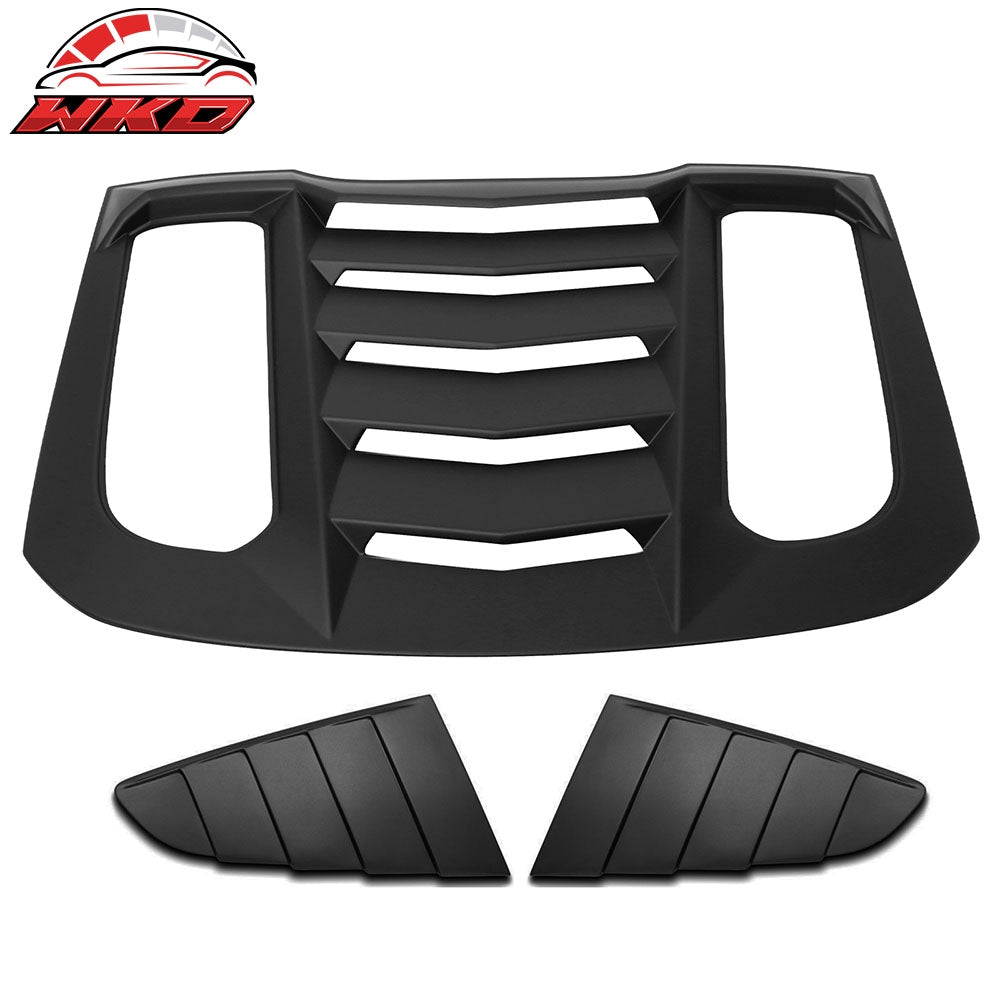 15-23 Ford Mustang Coupe IKON V2 Rear + CV Style Side Window Louver Scoops | Wholesale - Wikond Auto