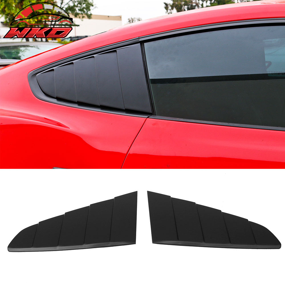 Fits 15-23 Ford Mustang Coupe IKON V2 Rear + CV Style Side Window Louver Scoops