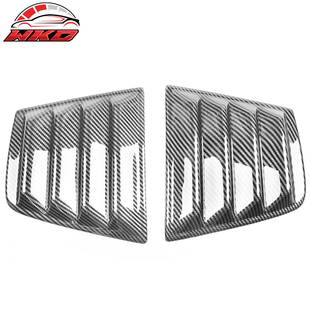 Fits 11-23 Dodge Charger IKON Rear + V2 Side Window Louvers Carbon Fiber Print