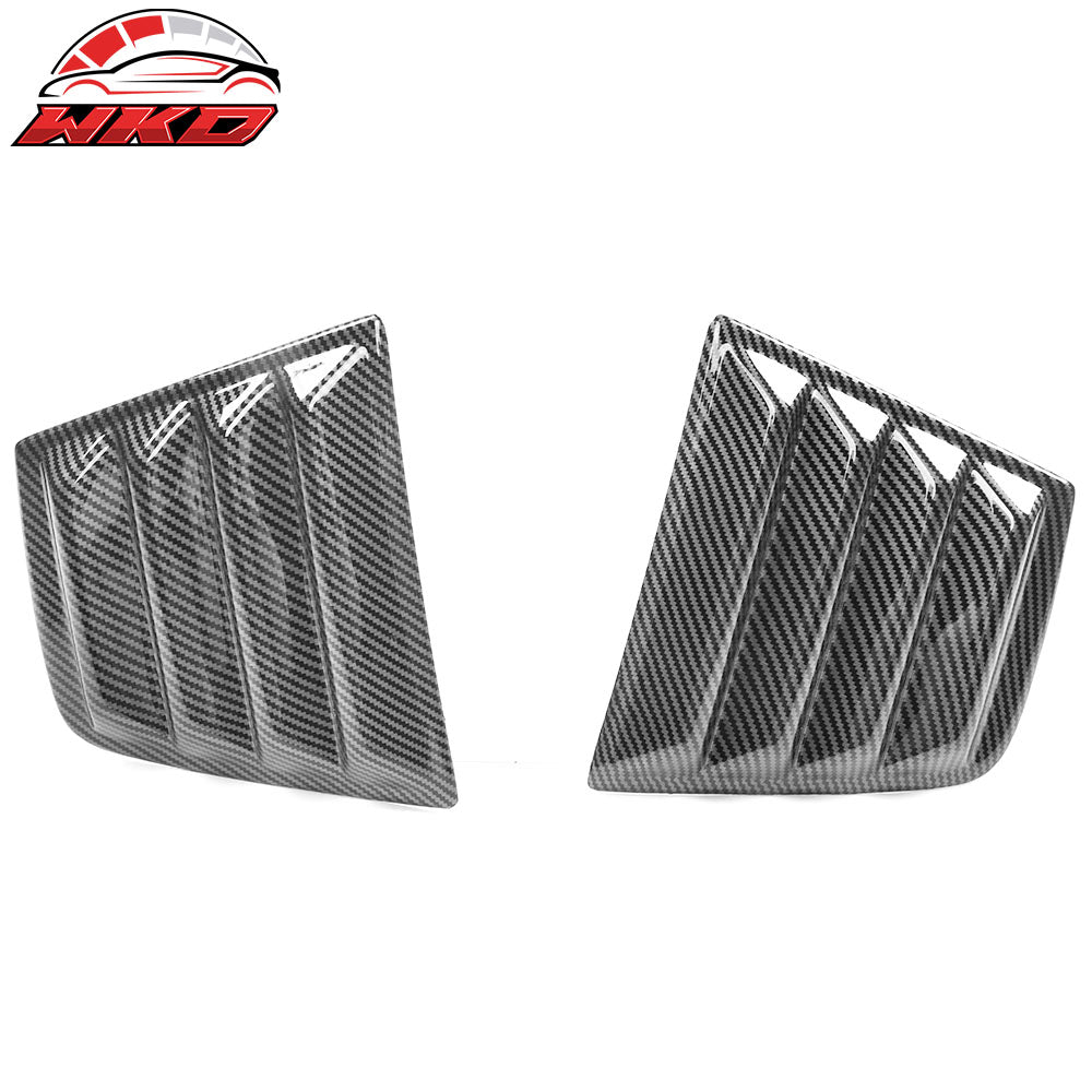Fits 11-23 Dodge Charger IKON Rear + V2 Side Window Louvers Carbon Fiber Print