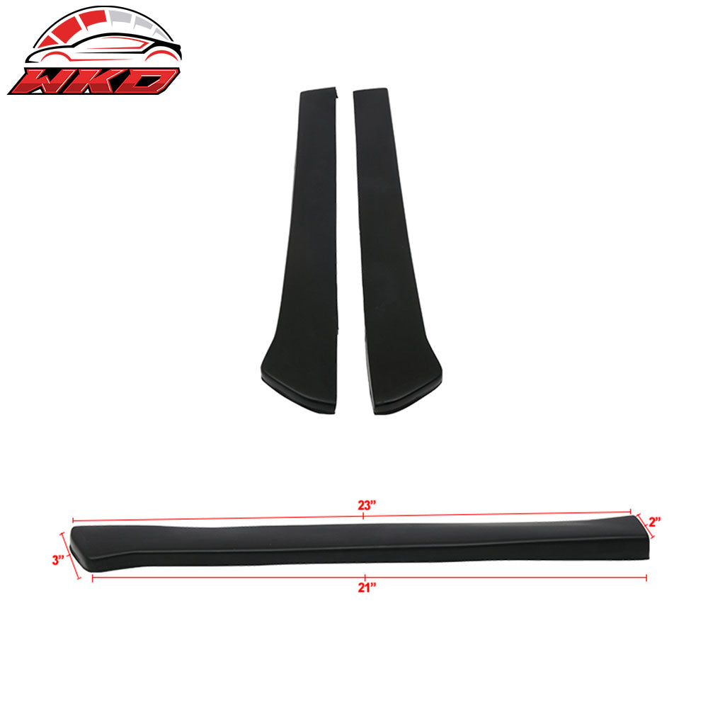 Universal 2PC CS Style 19in PU Rear Bumper Spats Sides Extension Splitter Lips