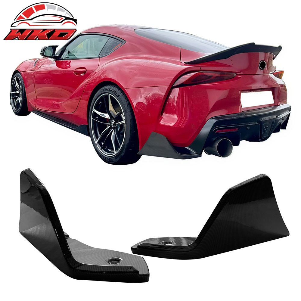 Fits 20-25 Toyota GR Supra A90 A91 Rear Bumper Splitters AG Carbon Fiber Print