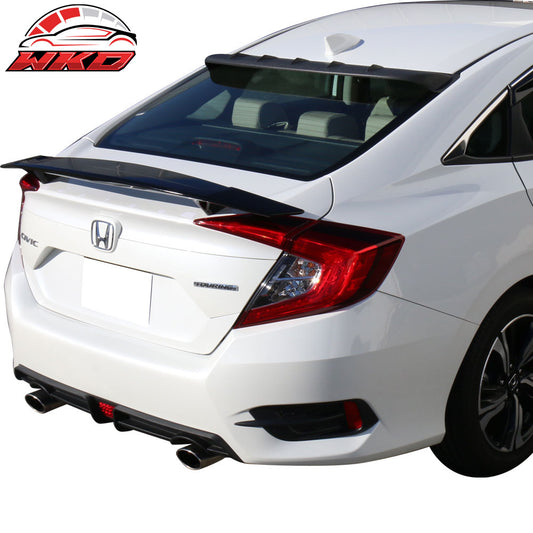 Wholesale 2016-2020 Honda Civic IKON Type A Gloosy Black Rear Spoiler Wing ABS - Bulk Orders & Dealer Pricing Available