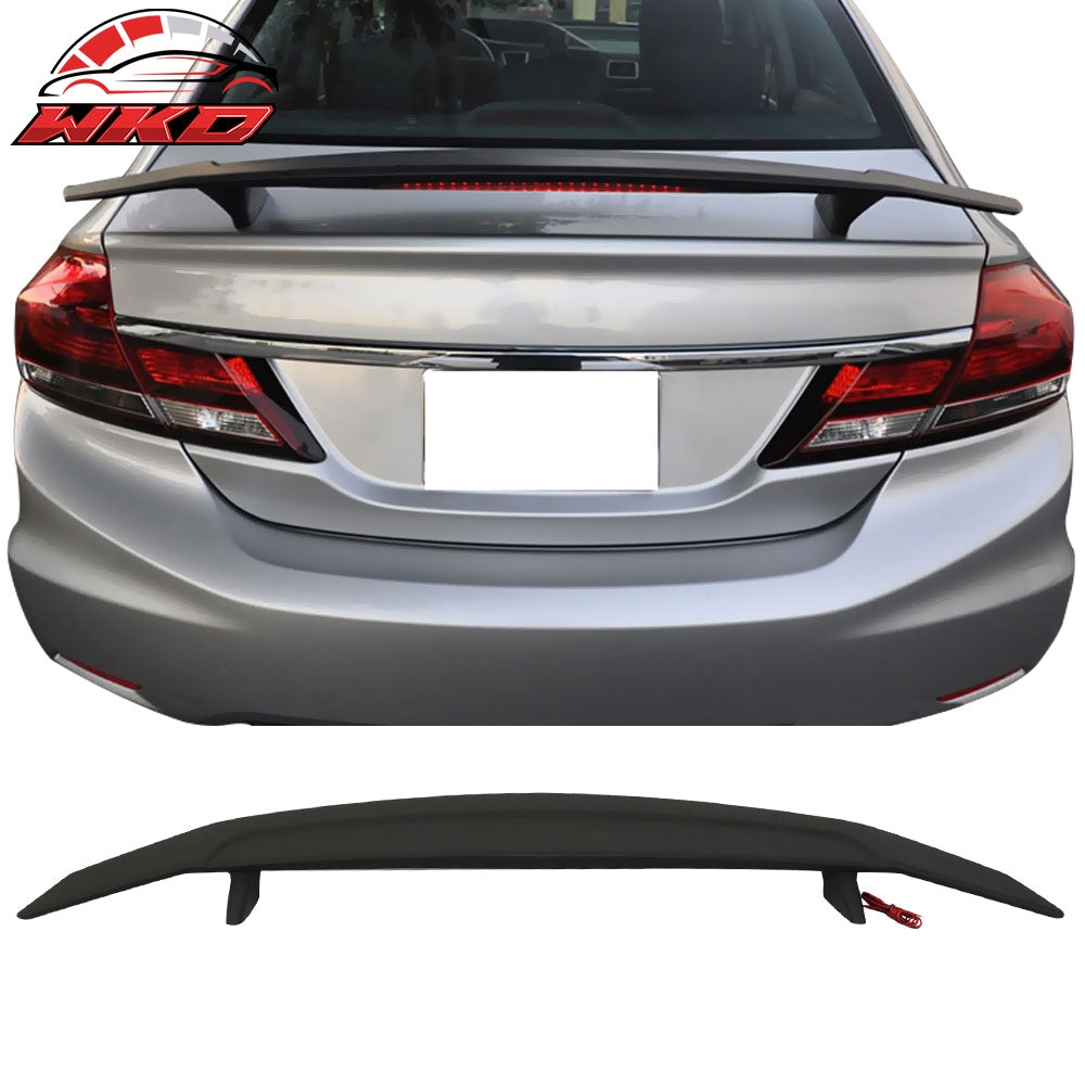 Fits 13-16 Dodge Dart IKON Style Trunk Spoiler W/LED 3RD Brake Light Gloss Black