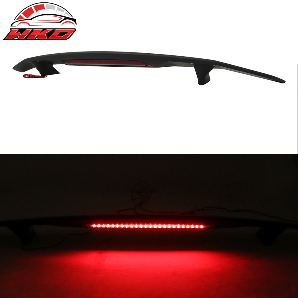 Universal 52" Rear Trunk Spoiler Wing Lip W/3RD Brake Light ABS Matte Black