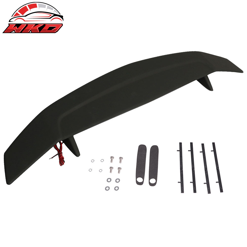 Universal 52" Rear Trunk Spoiler Wing Lip W/3RD Brake Light ABS Matte Black