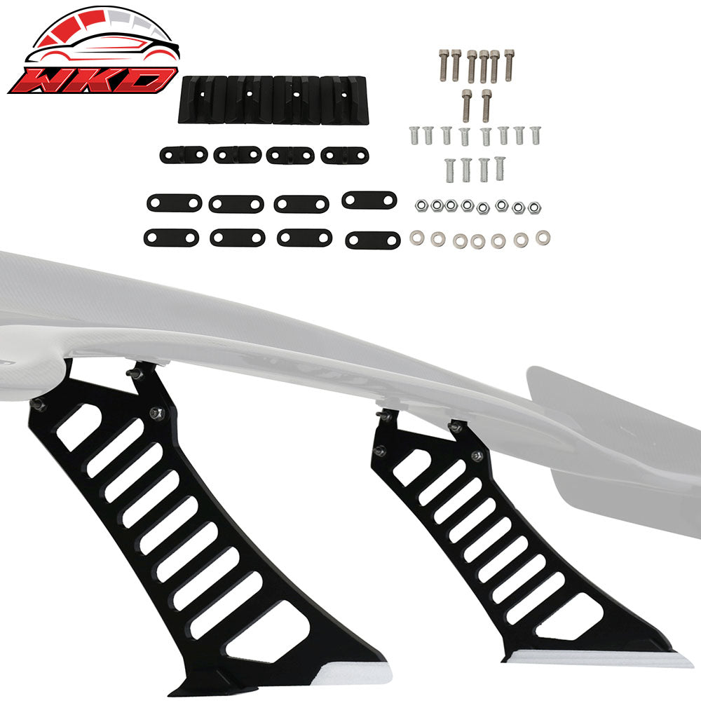 Universal Black Rear Trunk Spoiler Wing Legs Bracket Stand Mount Side Plate 2PC