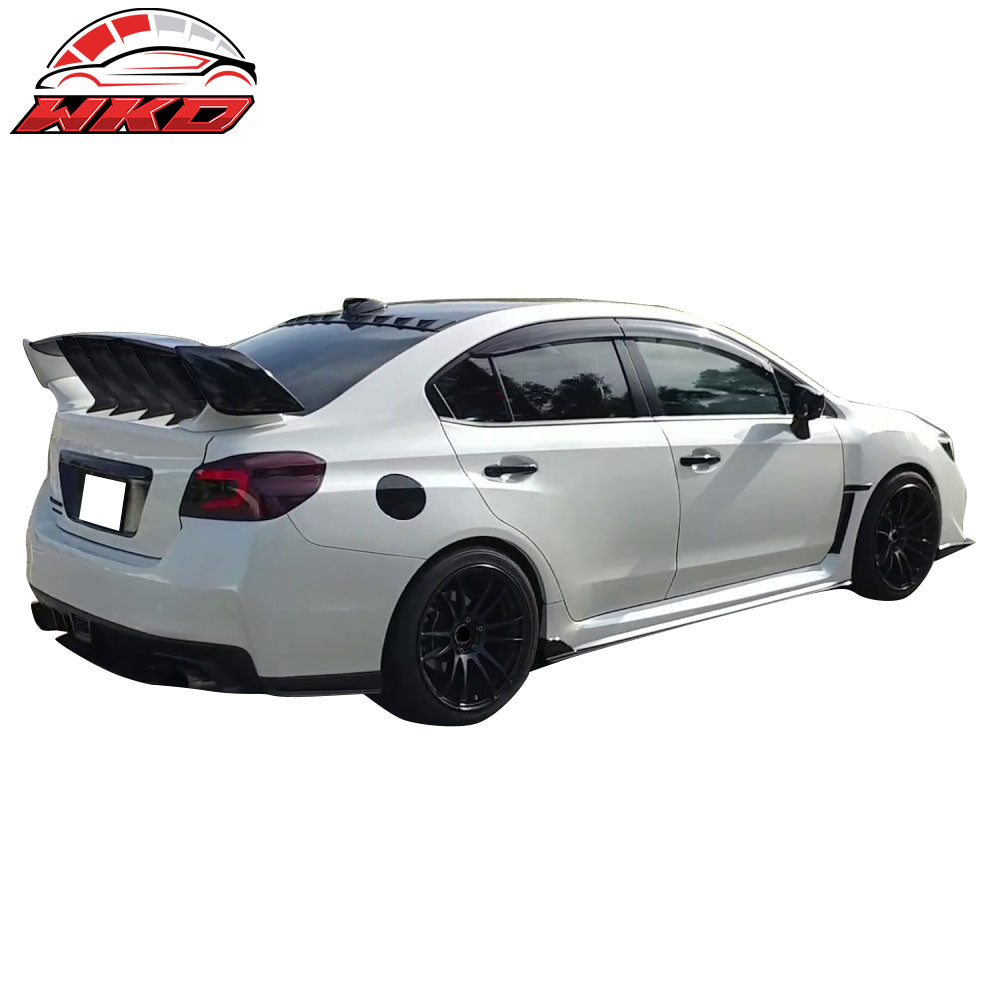 Fits 15-21 Subaru WRX STI 4PCS Trunk Spoiler Wing Stabilizer Support Add On ABS