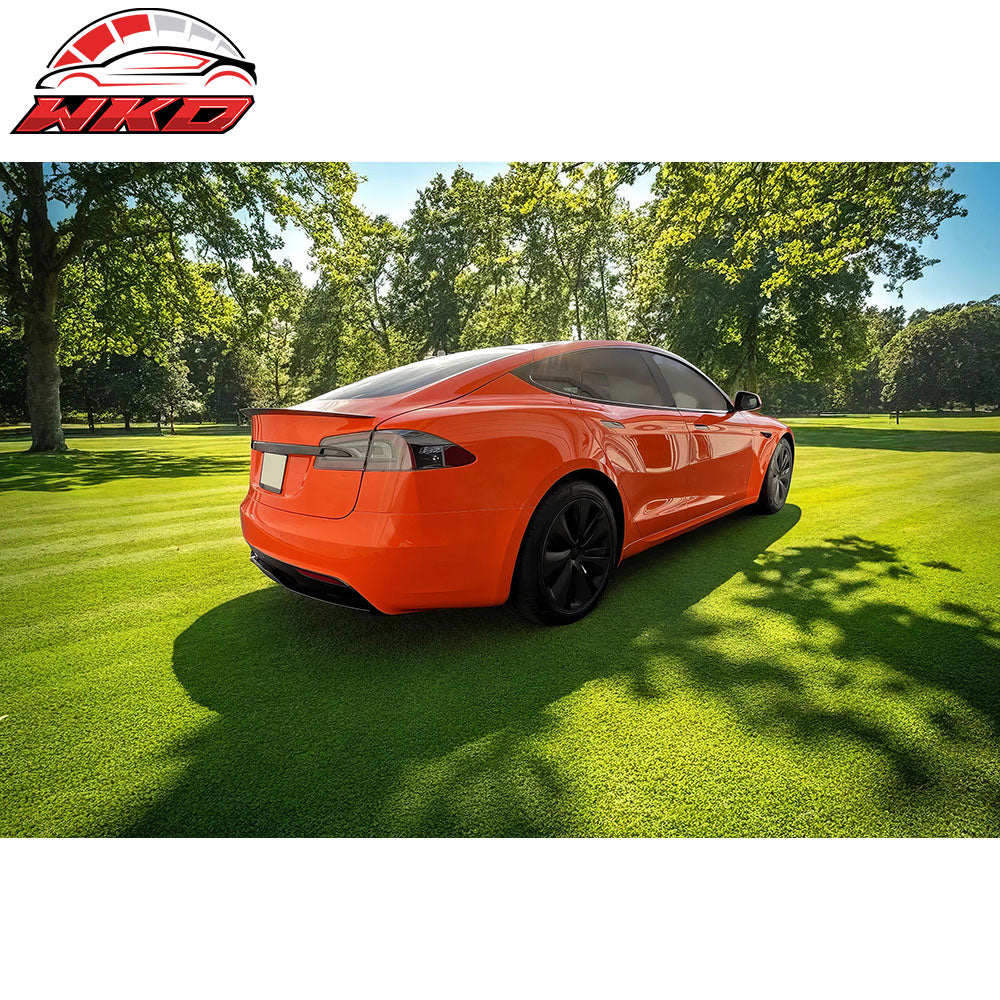 Dry Carbon Fiber For 12-25 Tesla Model S OE Style Rear Trunk Spoiler Gloss Black