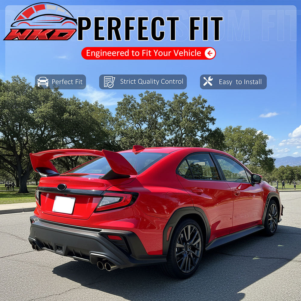 Fits 22-25 Subaru WRX 5th VB STI Style Rear Trunk Spoiler Painted #DCK Red 5PCS