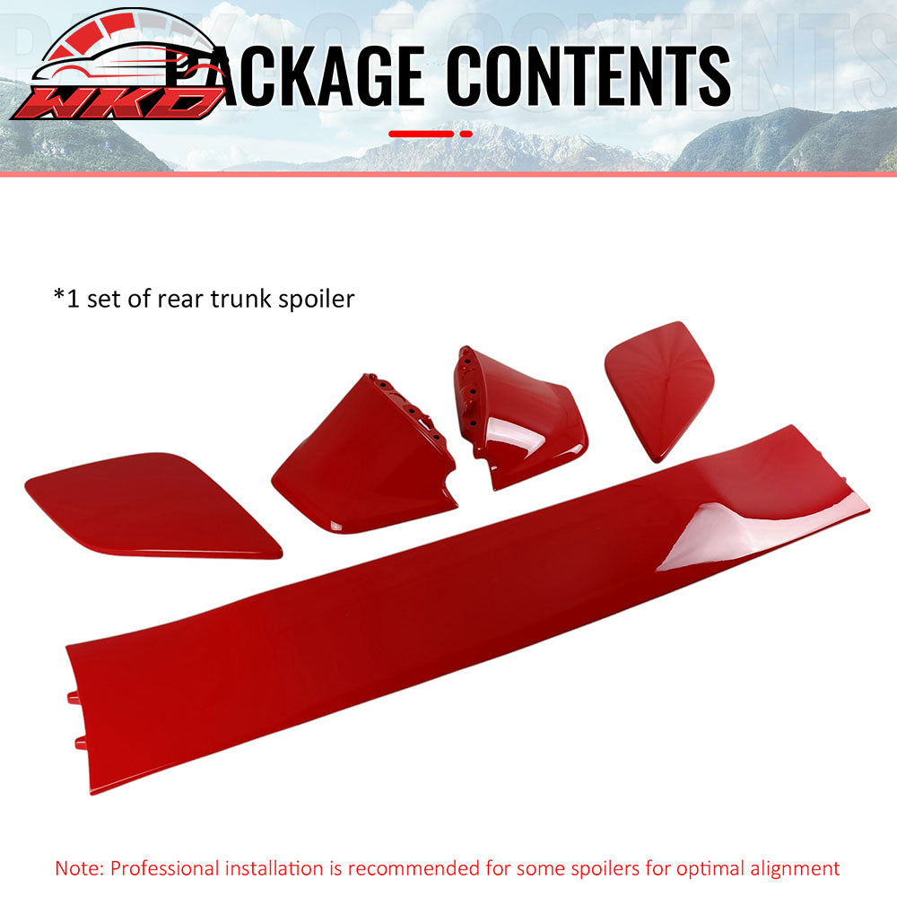 Fits 22-25 Subaru WRX 5th VB STI Style Rear Trunk Spoiler Painted #DCK Red 5PCS