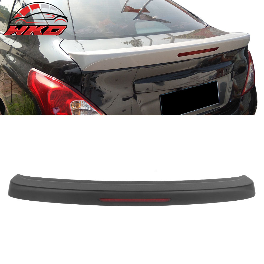 Fit 12-19 Nissan Versa 4Dr Rear Trunk Spoiler Wing ABS W/Brake Light Matte Black