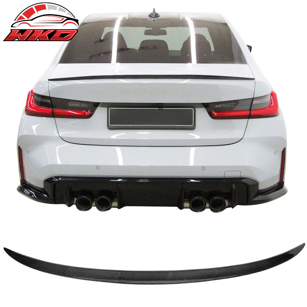 Fits 21-26 BMW G80 M3 M Style Carbon Fiber Rear Trunk Spoiler Wing Decklid CF